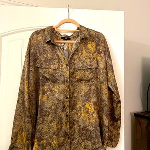 Silky Button Down Blouse NWT